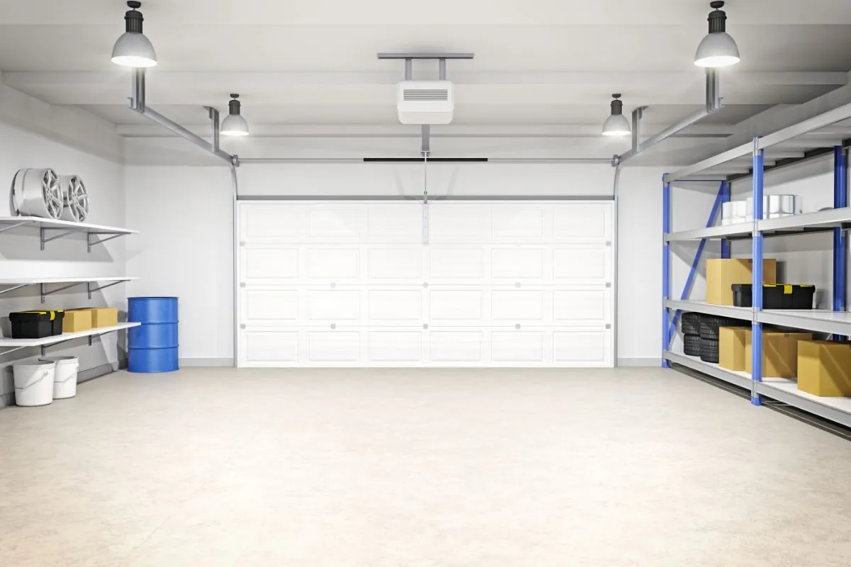 modern garage design with lighting