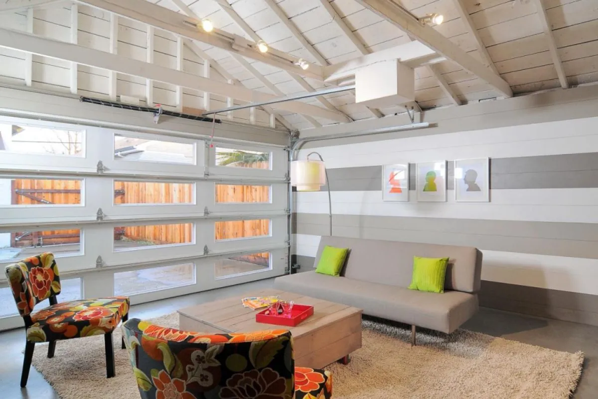 garage remodeled into a beautiful living space