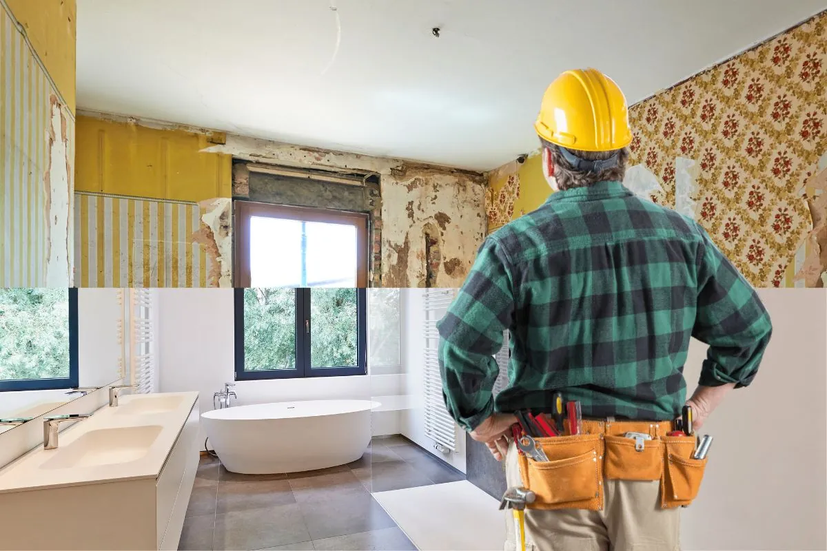 contractor facing master bathroom