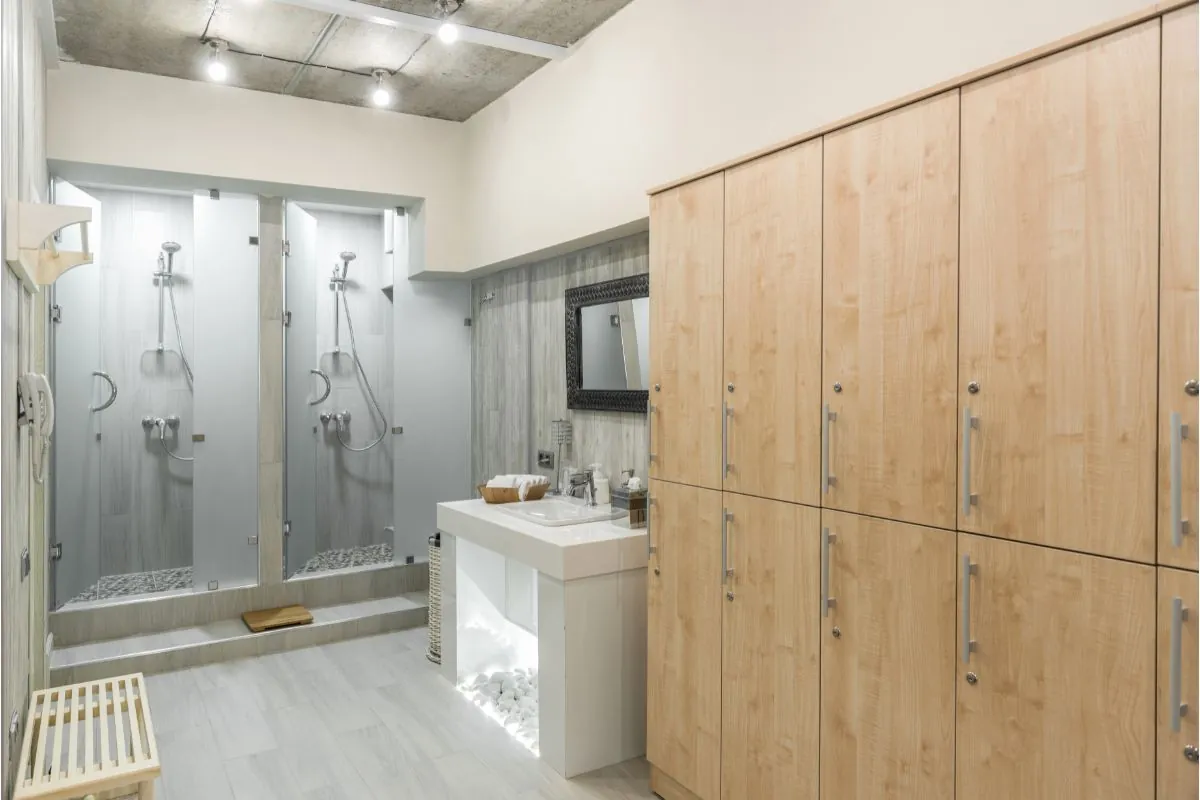 interior of the shower room