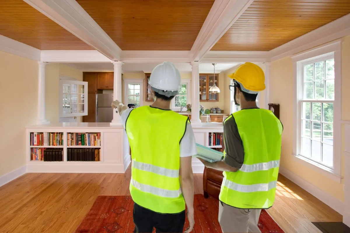 engineers inspecting in law suites interior