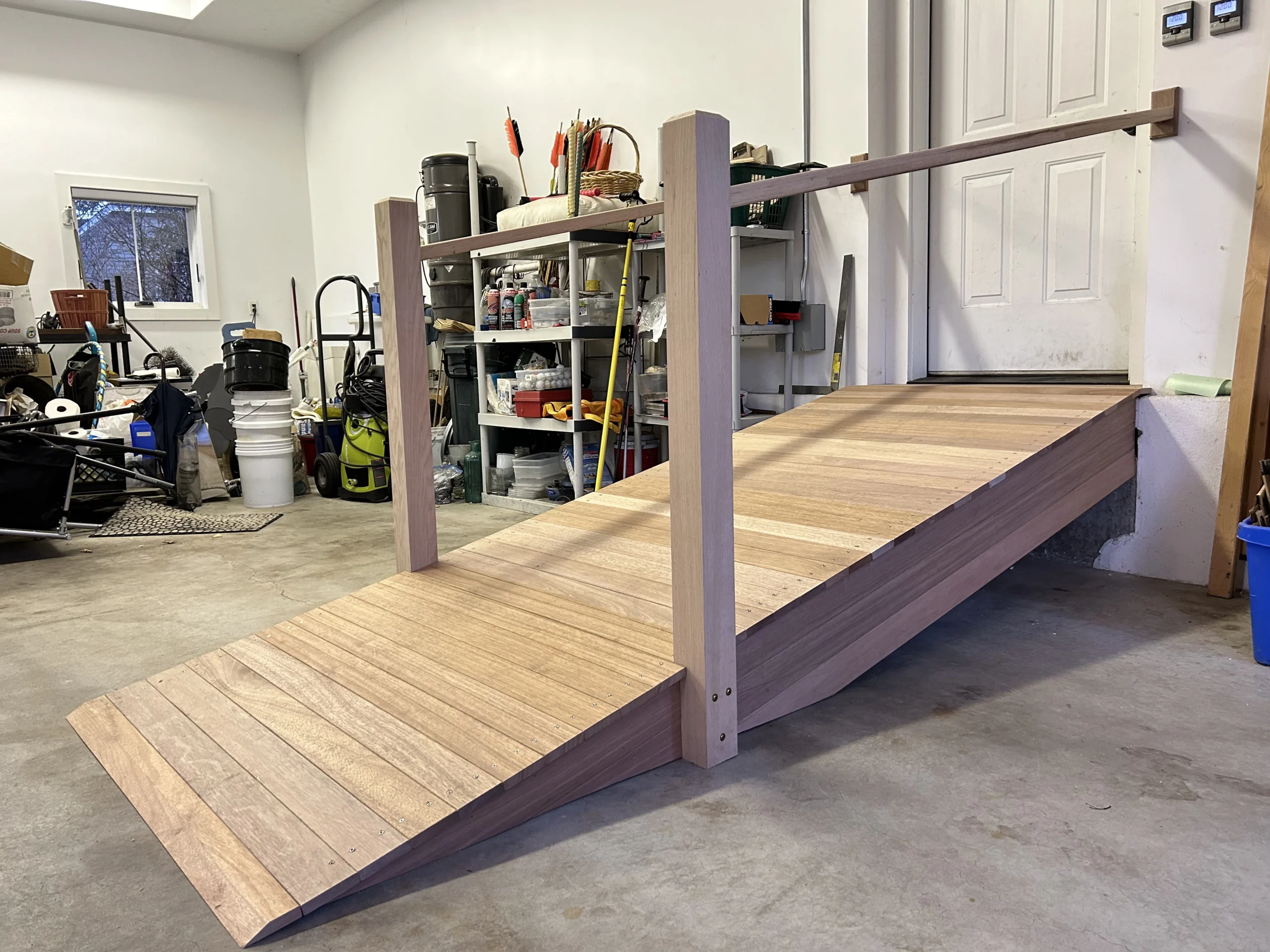 wood wheel chair ramp for new room addition